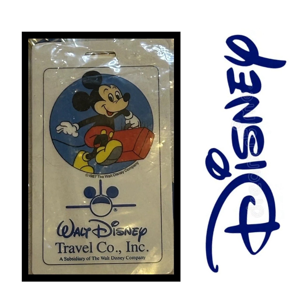 Walt‎ Disney Travel Company - Mickey Mouse - Luggage Suitcase Bag ID Tag - Plane